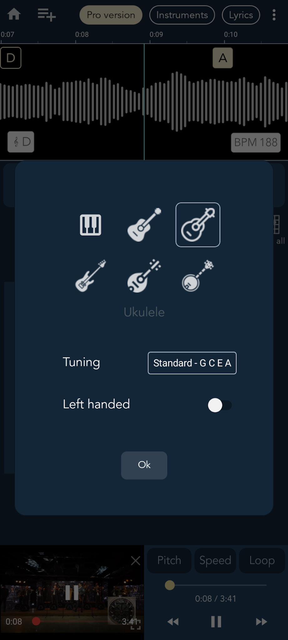 Left-handed guitar layout