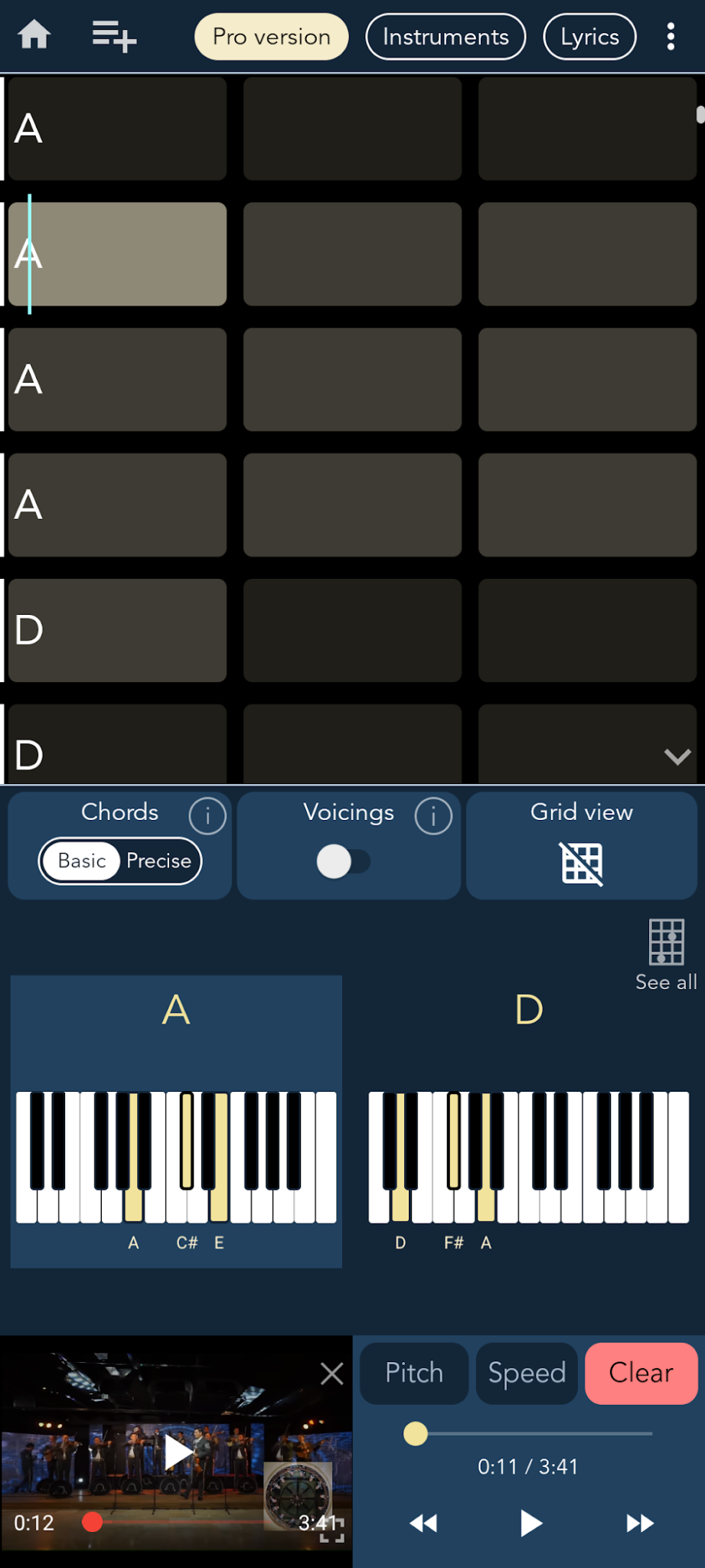 Loop start and stop markers in waveform view
