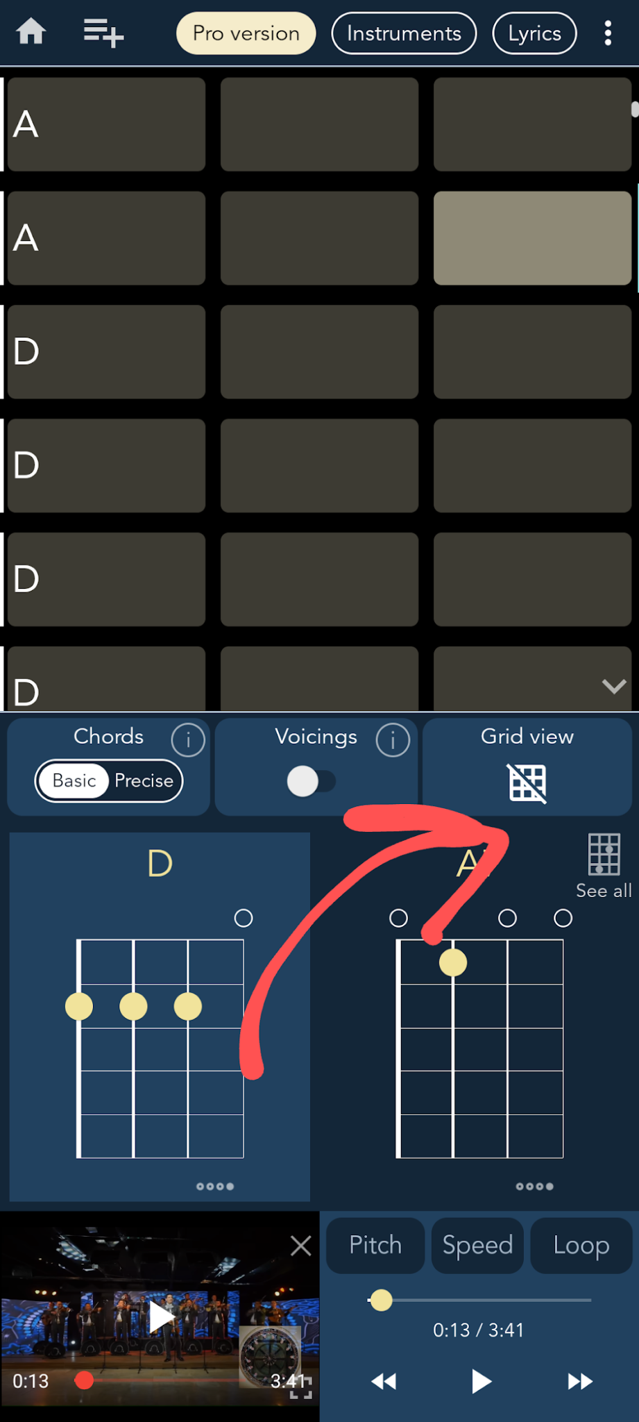 Grid view